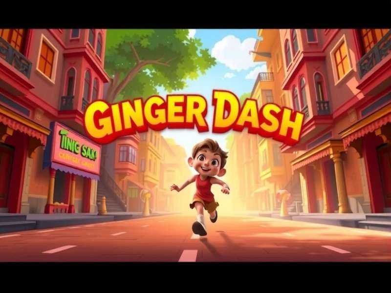 Ginger Dash Star Official Banner Ginger Dash Star game banner featuring main character Ginger running through Indian streets